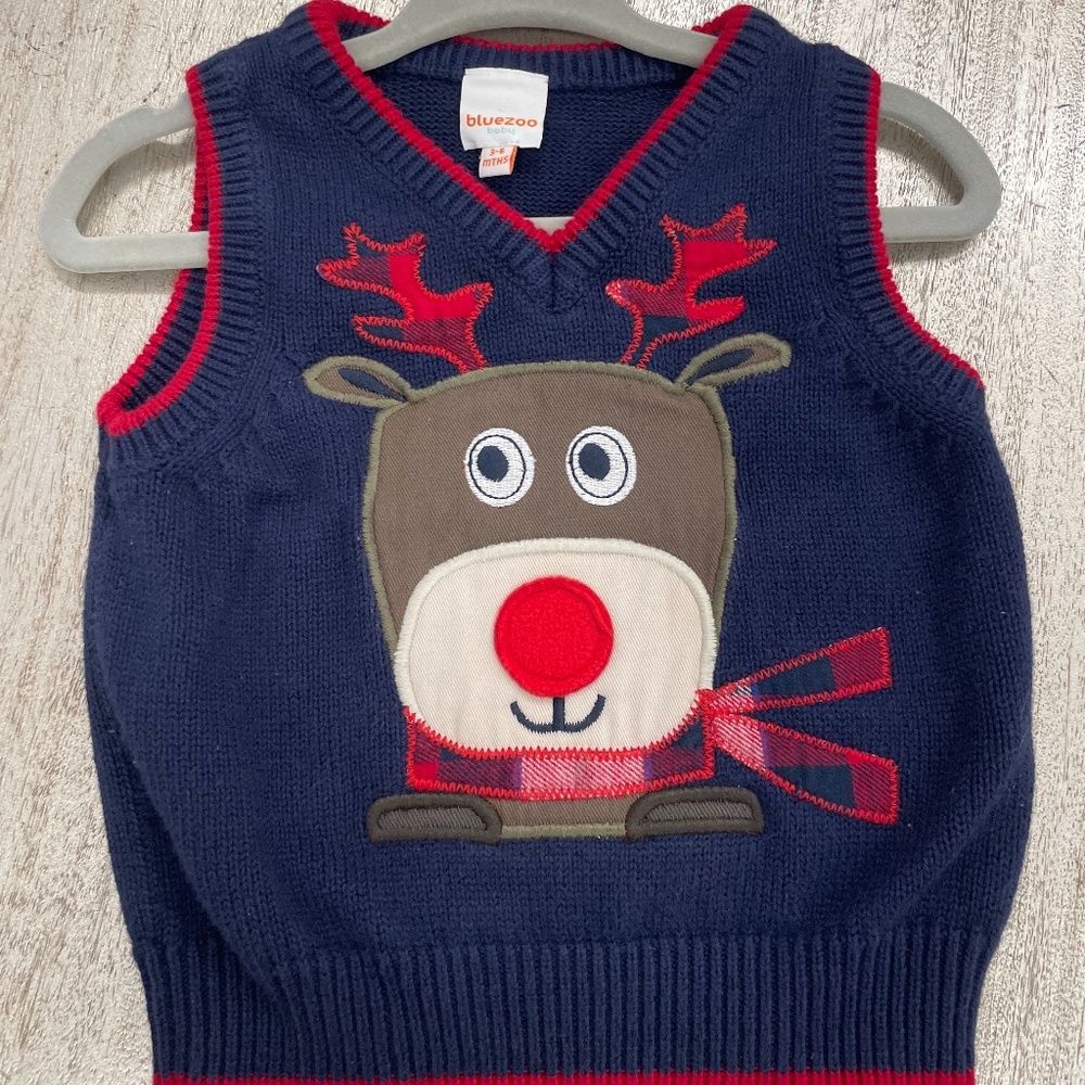 Baby Boy Christmas Sweater Vest 3-6m